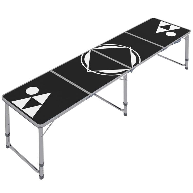 Folding camping table, lightweight, height-adjustable, aluminum frame, 240 x 60 x 54/62/70 cm, black