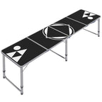 Folding camping table, lightweight, height-adjustable, aluminum frame, 240 x 60 x 54/62/70 cm, black