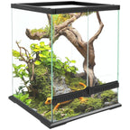 Terrarium, glass enclosure, lockable, cable management, 45x45x60cm, black