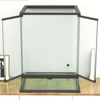 Terrarium, glass enclosure, lockable, cable management, 45x45x60cm, black — view 11