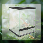 Terrarium, glass enclosure, lockable, cable management, 45x45x60cm, black — view 5