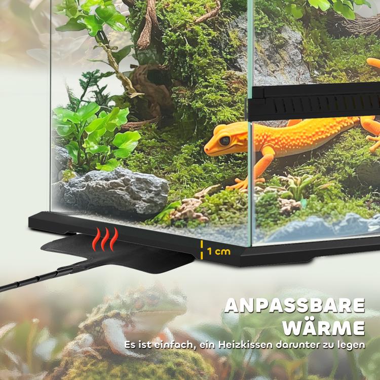 Terrarium, glass enclosure, lockable, cable management, 45x45x60cm, black — view 9