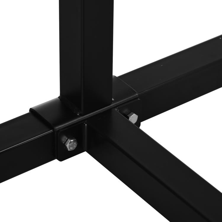 Rack for 2 kayaks, surfboards, or stand-up paddleboards; metal frame; width-adjustable (144–180 cm).