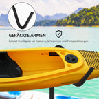 Rack for 2 kayaks, surfboards, or stand-up paddleboards; metal frame; width-adjustable (144–180 cm).