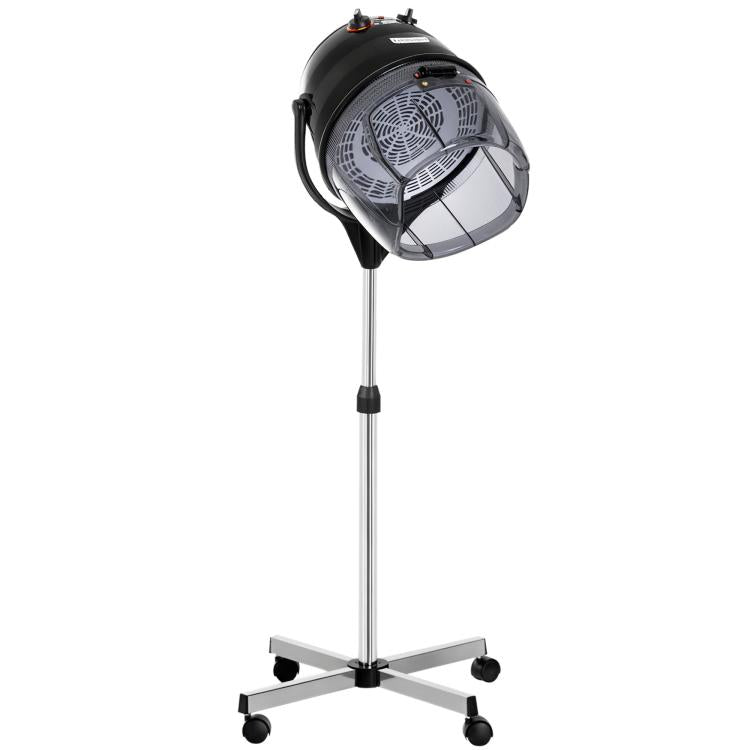 Professional Hood Hair Dryer 1180W – Adjustable Height, Temperature Control, Timer, Hood, and Wheels – Black