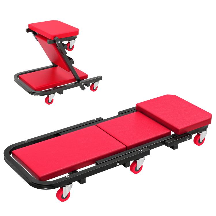 2-in-1 Z-fold mechanic's creeper and seat – 150 kg capacity – 101.5 x 40 x 13.5 cm
