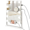 Hollywood mirror with 12 LED bulbs, adjustable brightness, 360 Degrees rotation, 10x magnification, touch control, white