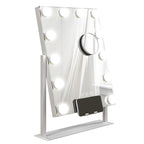Hollywood mirror with 12 LED bulbs, adjustable brightness, 360 Degrees rotation, 10x magnification, touch control, white — view 2