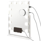 Hollywood mirror with 12 LED bulbs, adjustable brightness, 360 Degrees rotation, 10x magnification, touch control, white — view 12
