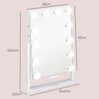 Hollywood mirror with 12 LED bulbs, adjustable brightness, 360 Degrees rotation, 10x magnification, touch control, white — view 5