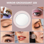 Hollywood mirror with 12 LED bulbs, adjustable brightness, 360 Degrees rotation, 10x magnification, touch control, white — view 10