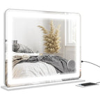 LED Lighted Mirror with 3-Mode Adjustable Brightness, 10X Magnification, USB Charging Port, and Touch Control – 80 x 62 cm — view 2