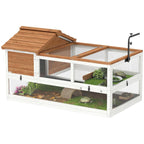 Tortoise house, 2-level enclosure, lamp holder, small animal cage, orange