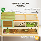 Tortoise house, 2-level enclosure, lamp holder, small animal cage, orange — view 6