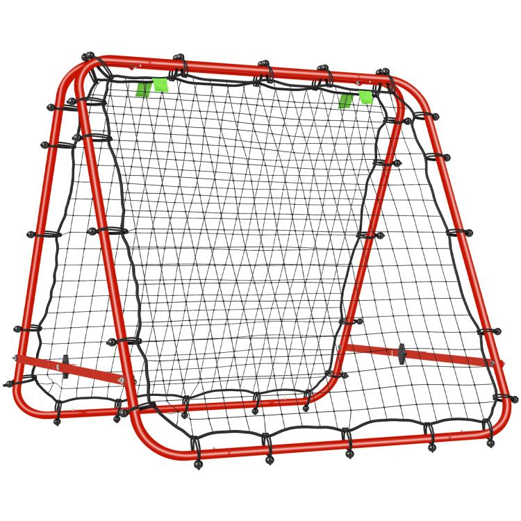 Foldable Rebound Net with Adjustable Angle for Soccer, Baseball, and Tennis Training – 100x95x90 cm – Red