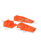Set of 2 Plastic Car Ramps, 5-Ton Max Load, 91x30x21 cm, Orange