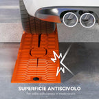 Set of 2 Plastic Car Ramps, 5-Ton Max Load, 91x30x21 cm, Orange