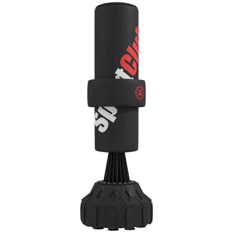 Freestanding punching bag with height-adjustable target and suction cups – boxing equipment