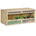 OSB wood reptile terrarium with sliding glass door - 120 x 50 x 50 cm, natural finish
