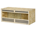 OSB wood reptile terrarium with sliding glass door - 120 x 50 x 50 cm, natural finish — view 2
