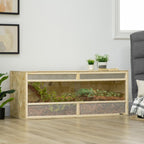 OSB wood reptile terrarium with sliding glass door - 120 x 50 x 50 cm, natural finish — view 3