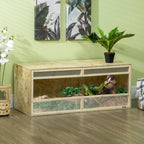 OSB wood reptile terrarium with sliding glass door - 120 x 50 x 50 cm, natural finish — view 4
