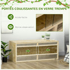 OSB wood reptile terrarium with sliding glass door - 120 x 50 x 50 cm, natural finish — view 8