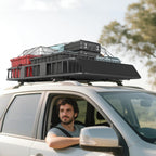 Adjustable metal car roof rack (length: 109–162 cm), max. load 100 kg