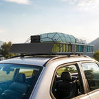 Adjustable metal car roof rack (length: 109–162 cm), max. load 100 kg