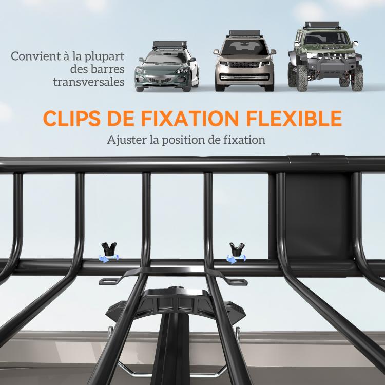 Adjustable metal car roof rack (length: 109–162 cm), max. load 100 kg