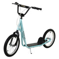 Children scooter with brake, height adjustable, lightweight, light blue
