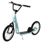 Children scooter with brake, height adjustable, lightweight, light blue
