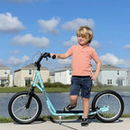 Children scooter with brake, height adjustable, lightweight, light blue — view 3