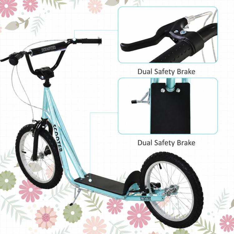 Children scooter with brake, height adjustable, lightweight, light blue — view 7