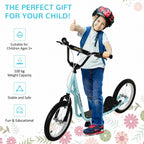 Children scooter with brake, height adjustable, lightweight, light blue — view 8