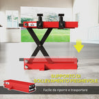 Steel Motorcycle Lift Stand, 500kg Capacity – Foldable, Height-Adjustable, with Crank Handle (Red)