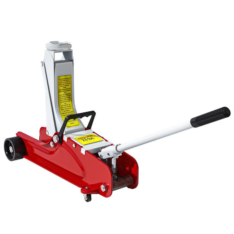 Low-Profile Hydraulic Jack with 8–38 cm Lift, Reinforced Steel with 2.5-Ton Capacity, Red