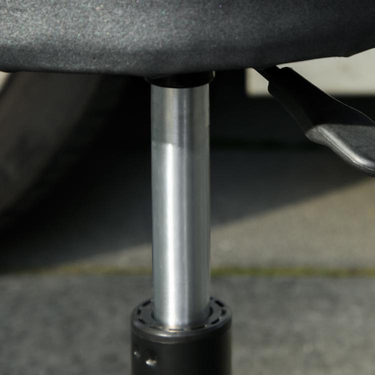 Workshop Stool with Wheels and Tool Tray, Height-Adjustable and Swivel, ?40x25-48cm, Black
