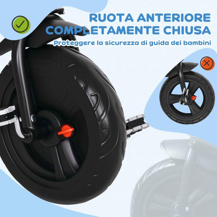 Children's Tricycle with 6-in-1 Handle, Adjustable Canopy and Safety Belt, Ages 1-5 Years, Grey — view 10