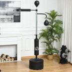 4-in-1 Freestanding Boxing Bag with 2 Speedballs, Spinning Bar, and Punching Bag, Height Adjustable 160–230 cm, Black