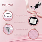 Makeup Case with Aluminum Trim, Handle, and Cantilever Tray, 20x15x15cm, Pink — view 7