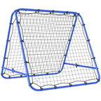 Foldable Rebounder Soccer Net with Adjustable Angle and Pegs, 100x95x90 cm, Blue