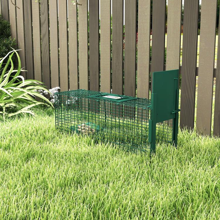 Rat, Mice, and Nutria Trap Cage with Single Door, 60x18x20cm, Green — view 4