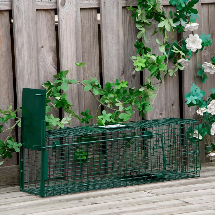 Rat, Mice, and Nutria Trap Cage with Single Door, 60x18x20cm, Green — view 8