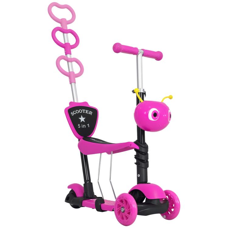 3-Wheel Scooter for Kids with Seat and Height-Adjustable Handlebar