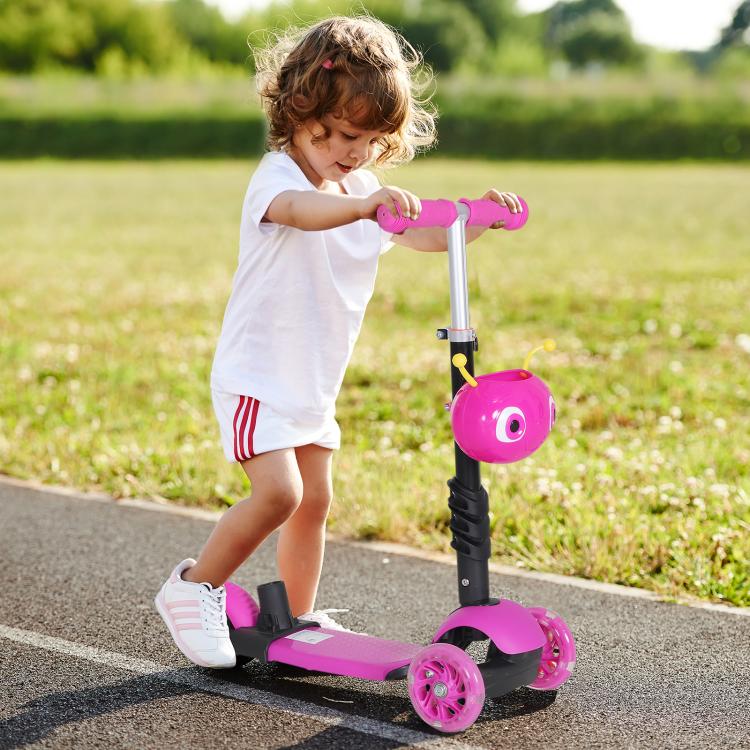 3-Wheel Scooter for Kids with Seat and Height-Adjustable Handlebar