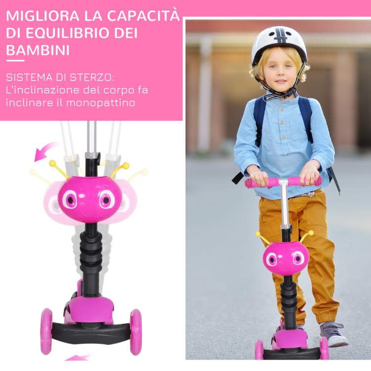 3-Wheel Scooter for Kids with Seat and Height-Adjustable Handlebar