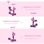 3-Wheel Scooter for Kids with Seat and Height-Adjustable Handlebar