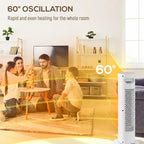 Low Consumption 2000W Electric Heater with 3 Modes, Adjustable Thermostat, Tip-Over and Overheating Protection — view 8