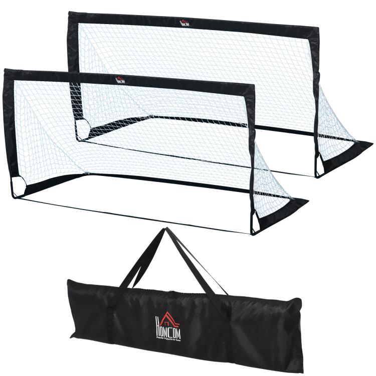 Foldable Soccer Goals for Kids and Adults with Carry Bag – Black – For Outdoor, Garden, and Training Use